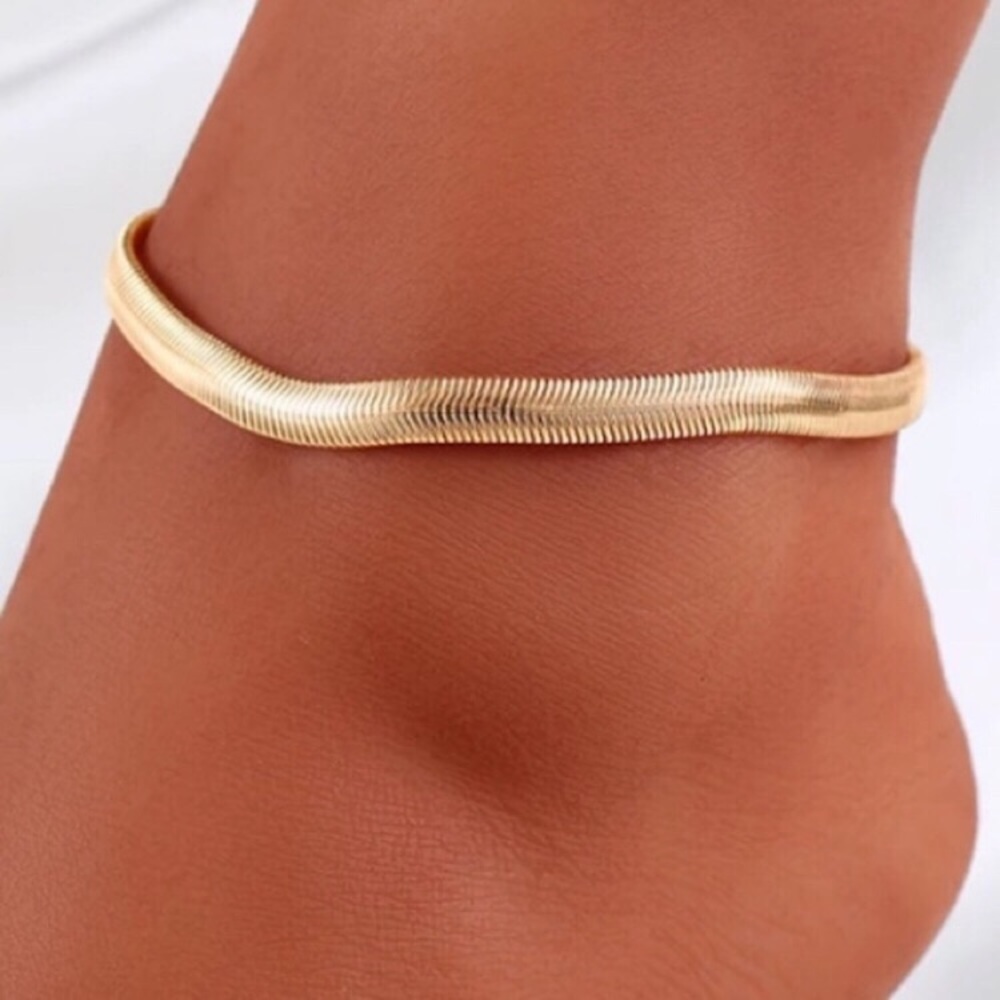 💜10/$25💜NEW Thick Flat Snake Chain Anklet - Picture 5 of 8